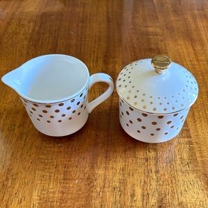 Grace Tea Ware | White With Gold Polkadots Creamer And Sugar Bowl Vintage